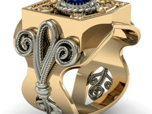 m&auml;nnlicher Siegelring 3D Druckmodell