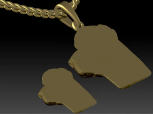 rottweiler head pendant 3D Print Model
