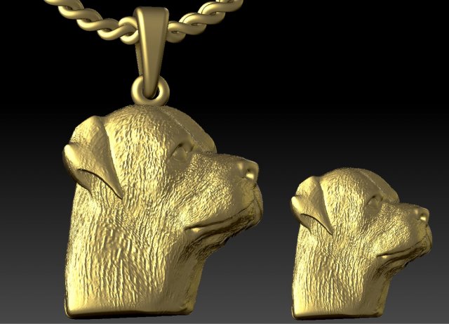 rottweiler head pendant 3D Druckmodell .c4d .max .obj .3ds .fbx .stl .blend