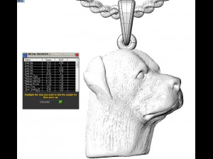 rottweiler head pendant 3D Print Model