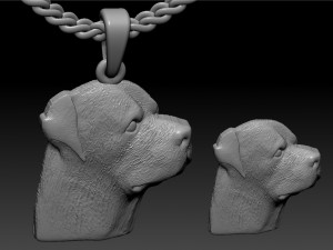 rottweiler head pendant 3D Druckmodell