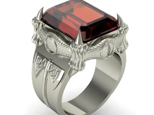 용의 발톱이 달린 남자 반지 3D 프린트 모델