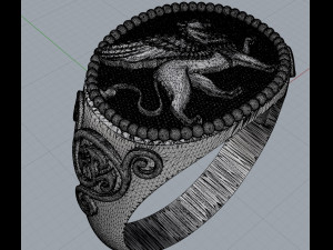 gents signet ring griffin 3D 프린트 모델