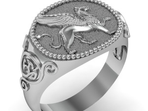 gents signet ring griffin 3D Принт Модель