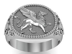 gents signet ring griffin 3D 프린트 모델