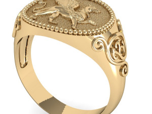 gents signet ring griffin 3D 프린트 모델