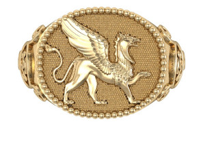 gents signet ring griffin 3D 프린트 모델