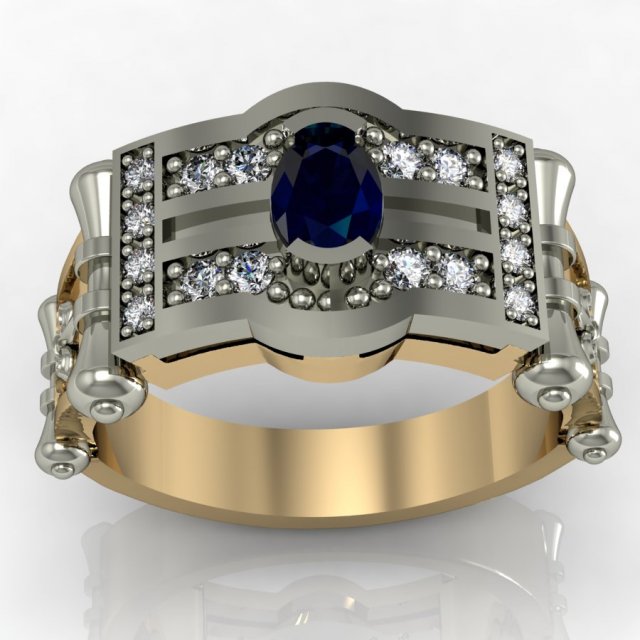 mens ring with gems 3D 打印模型 .c4d .max .obj .3ds .fbx .stl .blend 