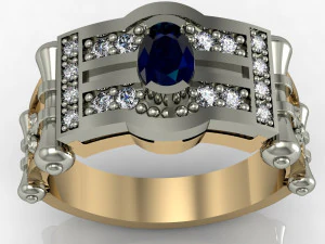 cincin pria dengan permata Model Cetak 3D