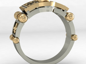 mens ring with gems 3D 打印模型