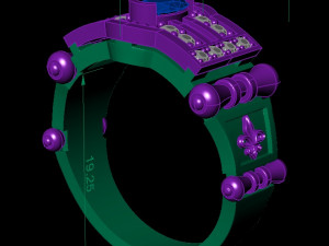 mens ring with gems 3D 打印模型