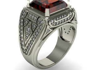 mens ring with gems 3D Druckmodell