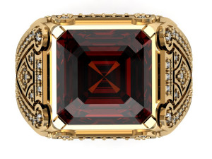 mens ring with gems 3D Druckmodell