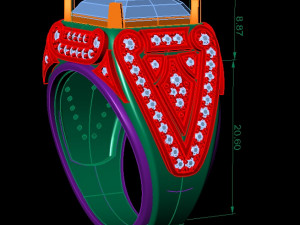 mens ring with gems 3D Druckmodell