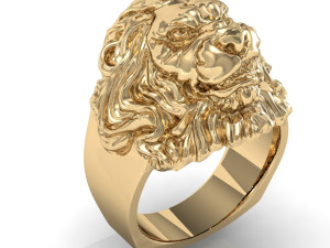 man ring lion head 3D 프린트 모델