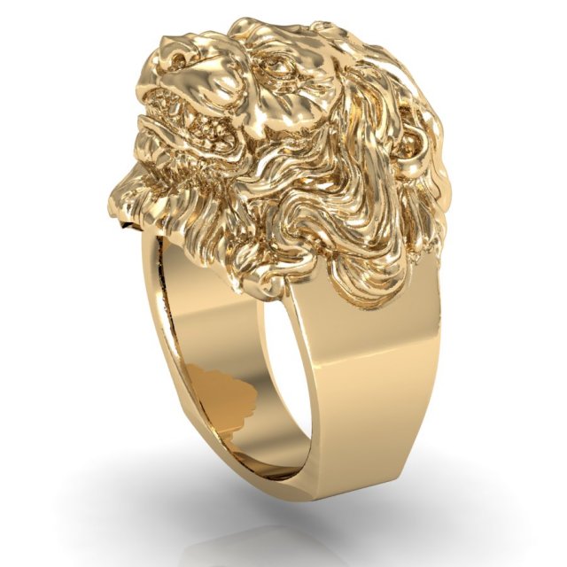 man ring lion head 3D 프린트 모델 .c4d .max .obj .3ds .fbx .stl .blend 