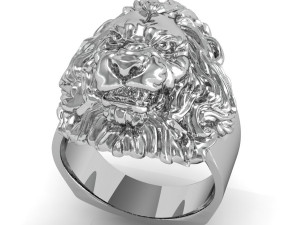 man ring lion head 3D 프린트 모델