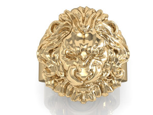 man ring lion head 3D 프린트 모델