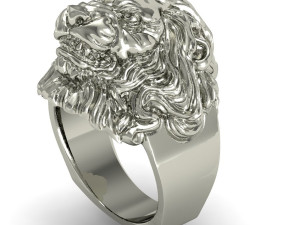 man ring lion head 3D 프린트 모델