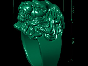 man ring lion head 3D 프린트 모델