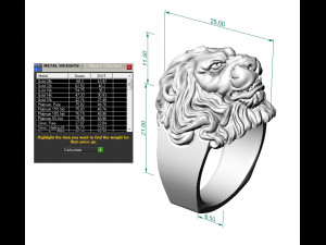 man ring lion head 3D 프린트 모델