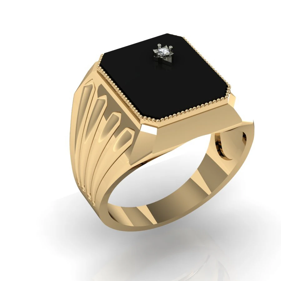 men ring with gem 3D Print Model .c4d .max .obj .3ds .fbx .stl .blend 