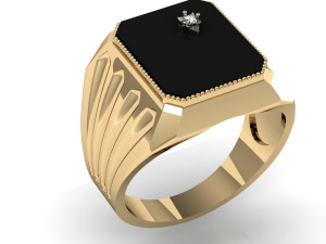 men ring with gem 3D Print Model