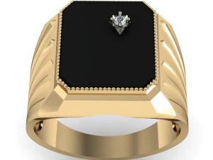 men ring with gem 3D Print Model