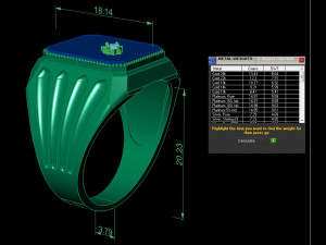 men ring with gem 3Dプリントモデル