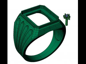 men ring with gem 3D Print Model