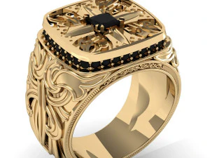 men ring with gem 3D Print Model
