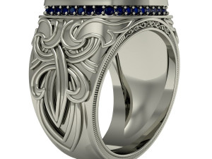 men ring with gem Modelo de impresión 3D
