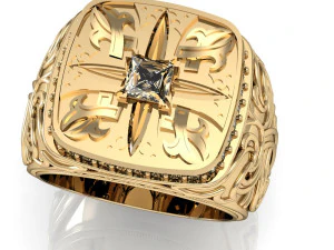men ring with gem 3D Print Model