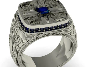 men ring with gem 3D Print Model