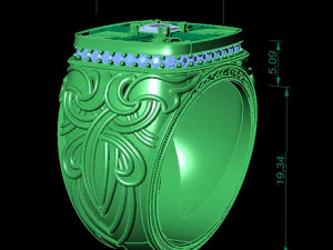 men ring with gem 3D Print Model
