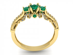 three stone ring 3Dプリントモデル
