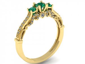 three stone ring 3D प्रिंट मॉडल