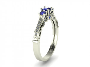 three stone ring 3Dプリントモデル