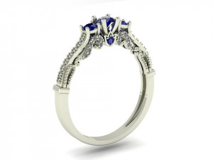 three stone ring 3Dプリントモデル