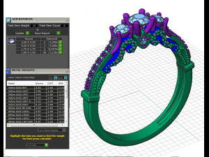 three stone ring 3Dプリントモデル