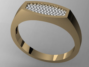 male ring with with two inserts 3D Принт Модель