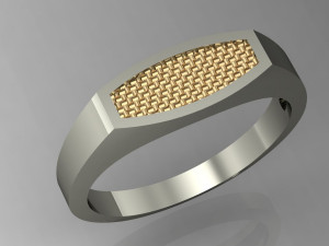 male ring with with two inserts 3D Принт Модель