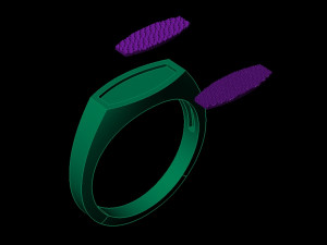 male ring with with two inserts 3D Принт Модель