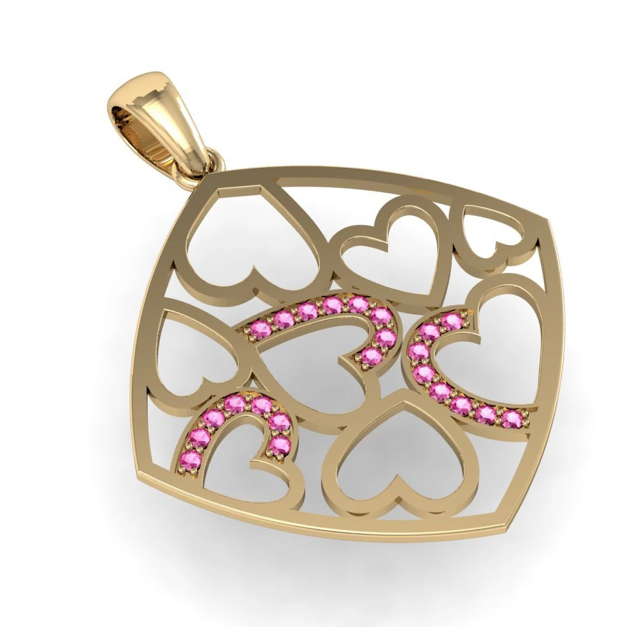 beautyful pendant with heart 3D Print Model .c4d .max .obj .3ds .fbx .stl .blend 