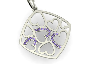 beautyful pendant with heart Modèles 3D en vedette