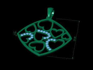 beautyful pendant with heart Modèles 3D en vedette