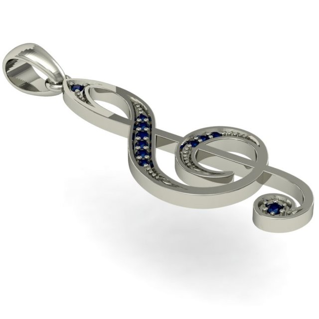 beautyful pendant treble clef 3D Baskı Modeli .c4d .max .obj .3ds .fbx .stl .blend 