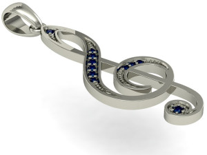 beautyful pendant treble clef 3D Print Model