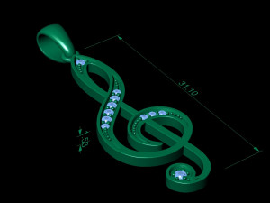 beautyful pendant treble clef 3D Baskı Modeli