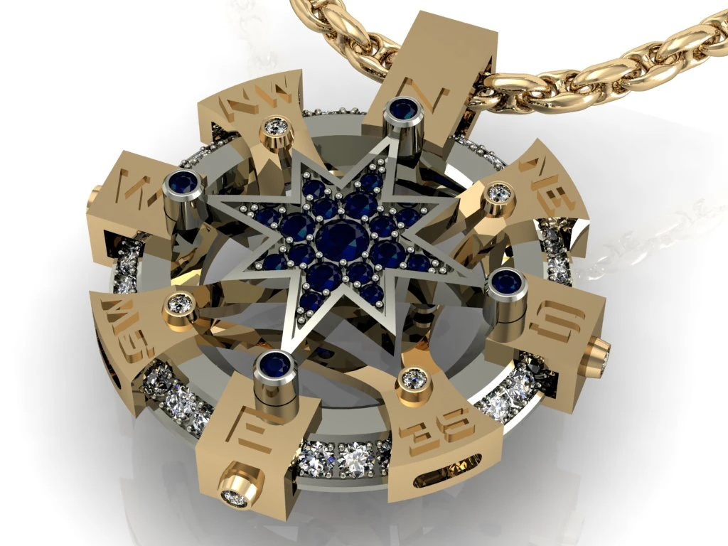 rose of wind pendant 3D Print Model .c4d .max .obj .3ds .fbx .stl .blend 